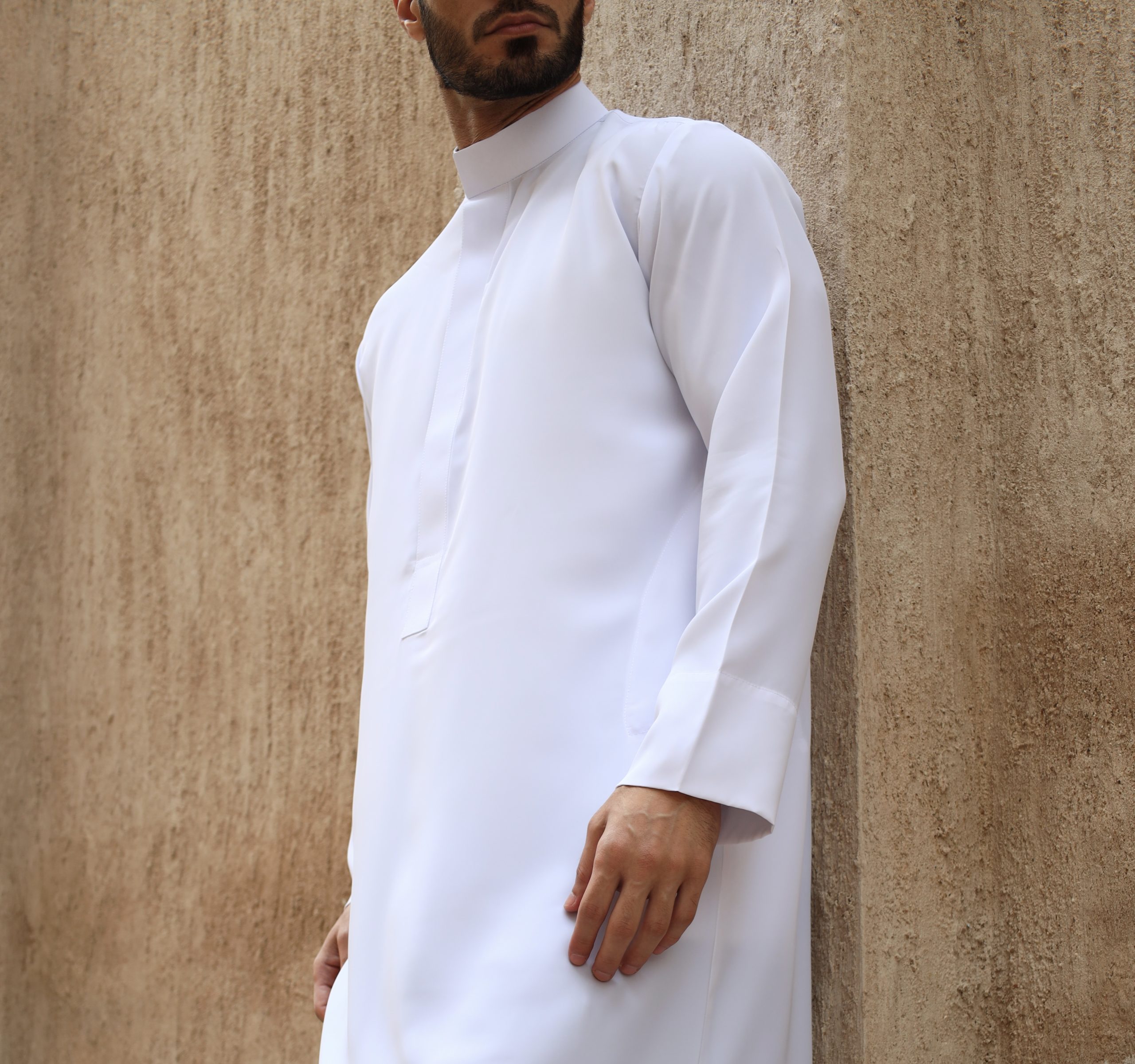 White saudi collar thobe