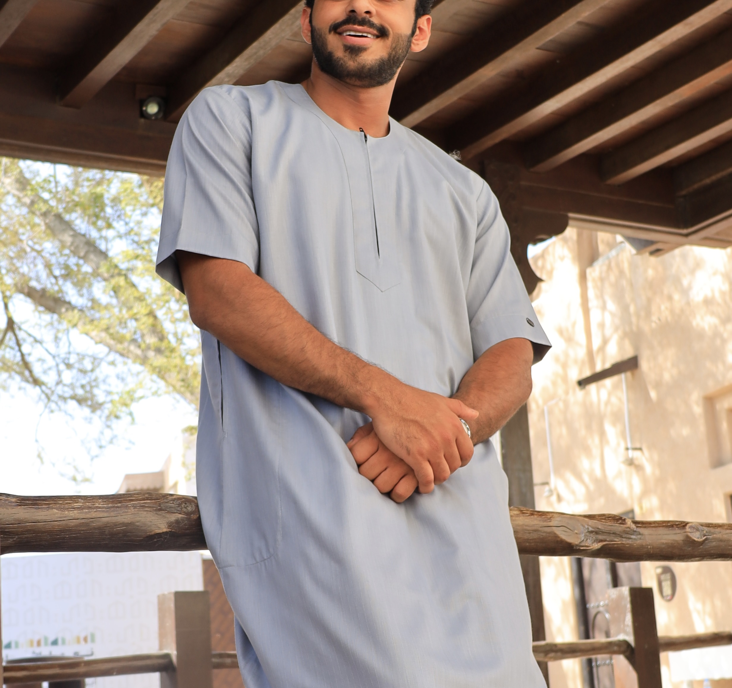 Grey Short Sleeve Thobe