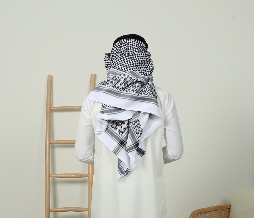 Black and White Keffiyeh Scarf