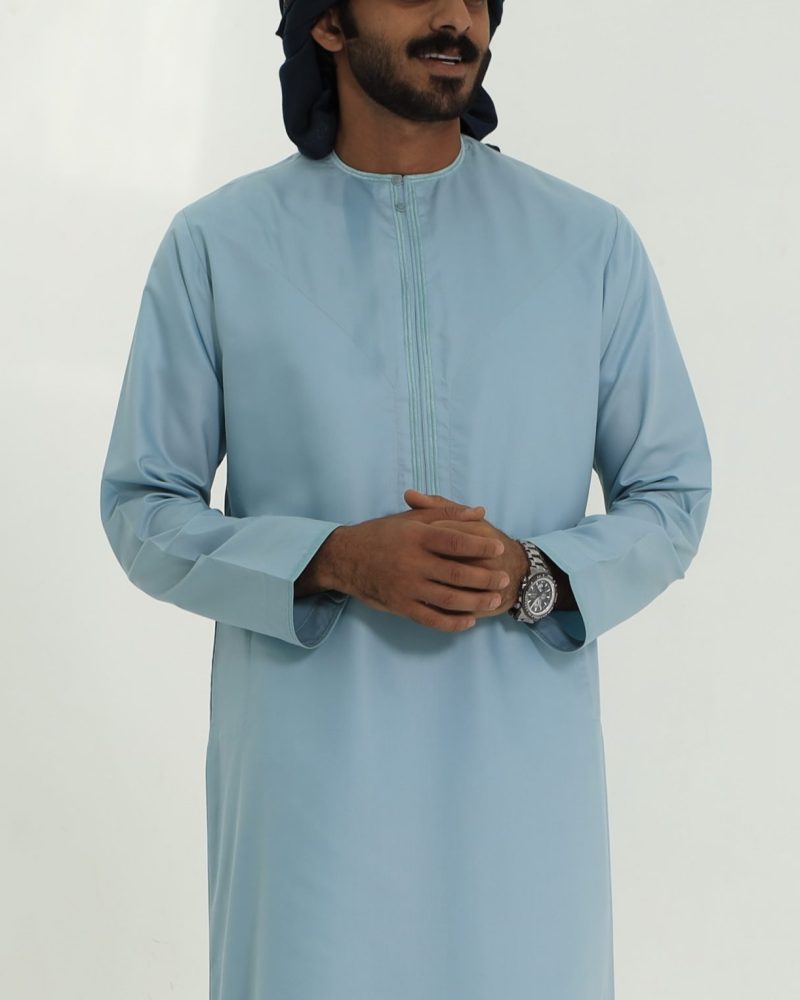#M119 | Aqua Blue Omani Thobe